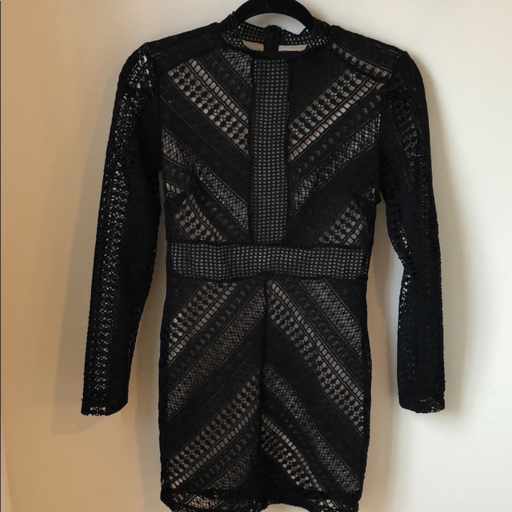 Boohoo Black Crochet Dress